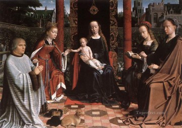  Catherine Painting - The Mystic Marriage of St Catherine Gerard David